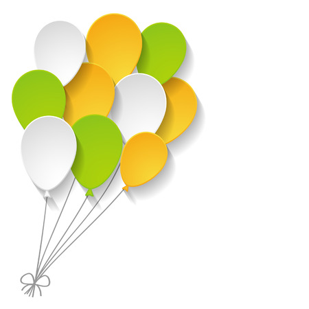a bunch of paper balloons on the white backgroundのイラスト素材