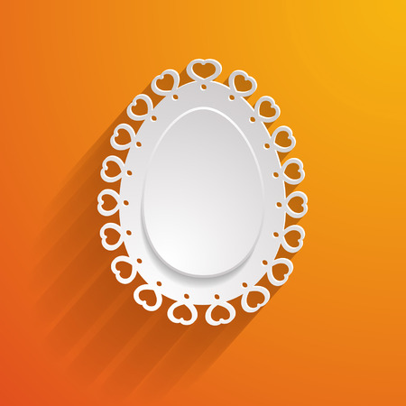 egg frame on the orange backgroundのイラスト素材