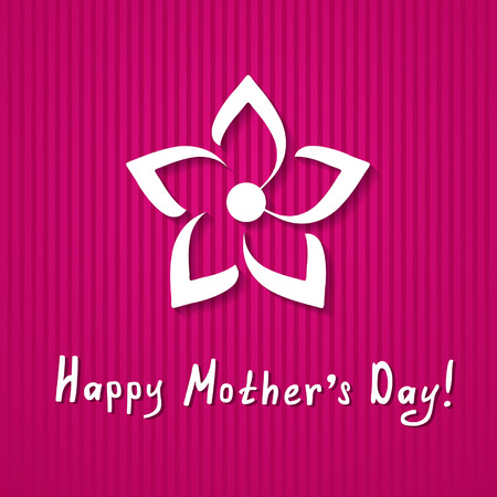 pink card with a flower for a mothers dayのイラスト素材