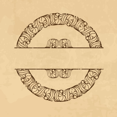 vintage background with a round ornamental frameのイラスト素材