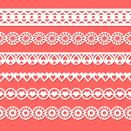 seamless paper ribbons on the red backgroundのイラスト素材