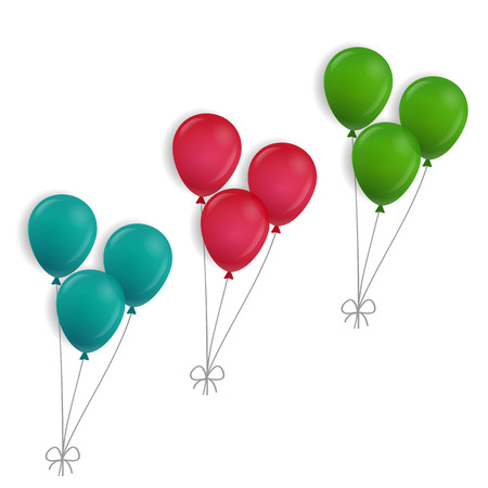 3 bunches of balloonsのイラスト素材