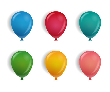 set of 6 balloonsのイラスト素材