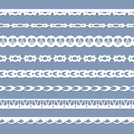 set of seamless paper bordersのイラスト素材