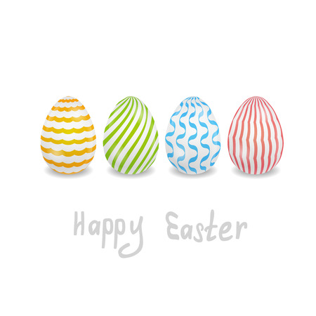 4 Easter eggs on the white backgroundのイラスト素材