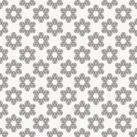 monochrome seamless floral patternのイラスト素材
