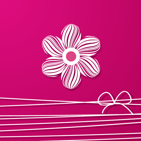 pink greeting card with a flowerのイラスト素材