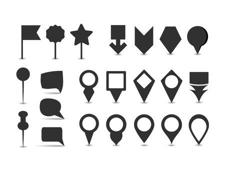 big set of map pointersのイラスト素材