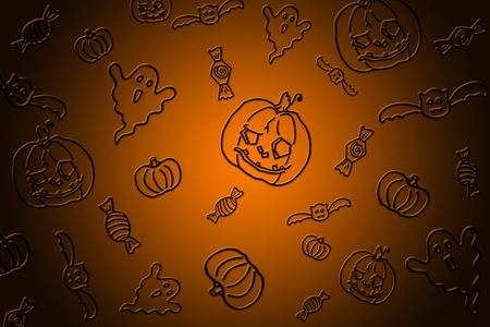 Halloween party orange black backgroundの写真素材