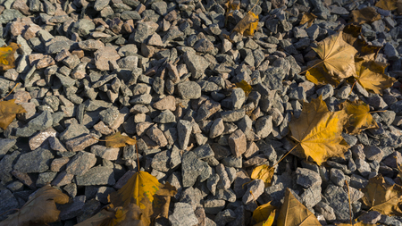 Yellow broken stone textureの写真素材