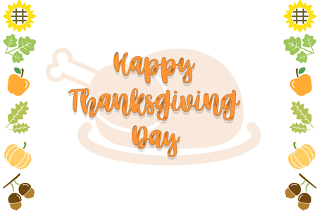 Happy Thanksgiving Day Card Background with turkeyの写真素材