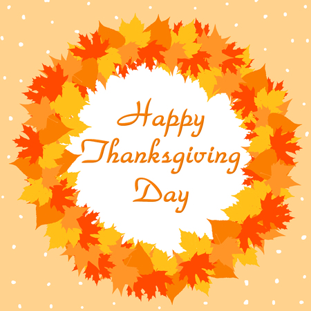 Happy Thanksgiving day card on white background illustration.の写真素材