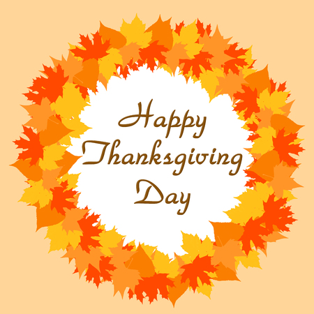 Happy Thanksgiving day card on white background illustration.の写真素材