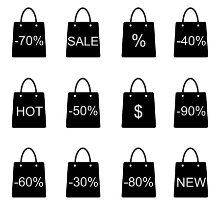 Black friday poster with black bags discount iconsの写真素材
