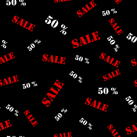 Black friday seamless pattern. Sale tag on the black background.の写真素材