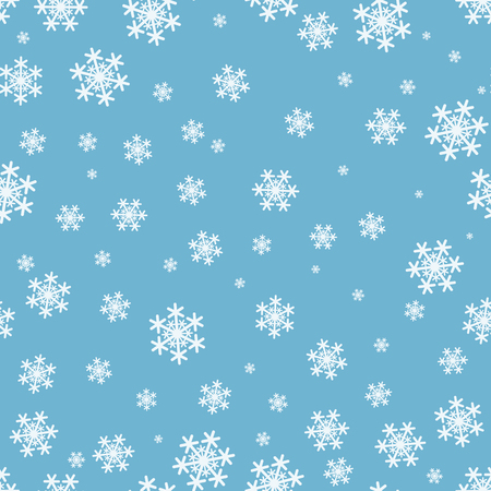 Snowflakes seamless Christmas pattern on blue background.の写真素材