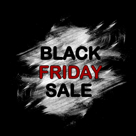 Black friday, big sale. Title text. Banner, poster, wallpaper. Ink painting Brush stroke Abstract backgroundの写真素材