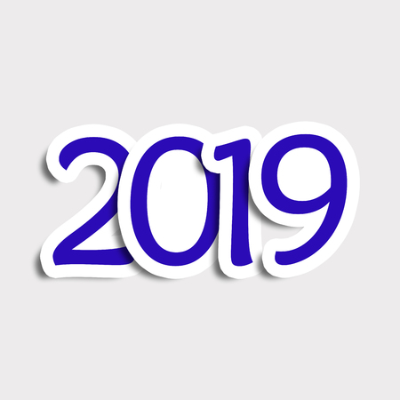 2019 Happy new year celebration text graphicsの写真素材