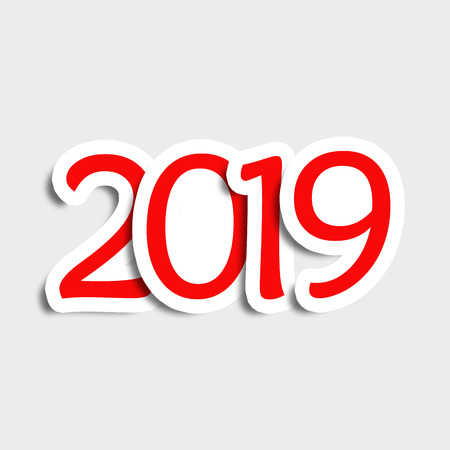 2019 Happy new year celebration text graphicsの写真素材