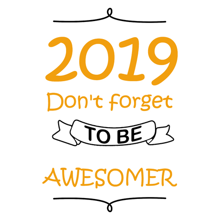 2019 Happy new year celebration fun text graphics .の写真素材