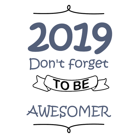 2019 Happy new year celebration fun text graphics .の写真素材