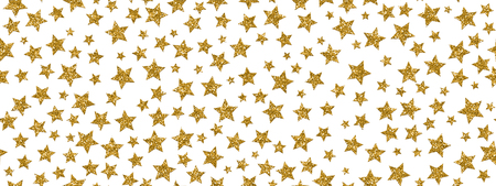 Christmass glitter gold stars repeat seamless pattern background. Can be used for fabric, wallpaper, stationery, packaging..の写真素材