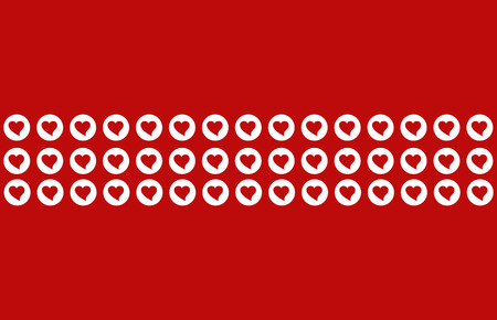 seamless pattern from white hearts on a red background. Valentines dayの写真素材