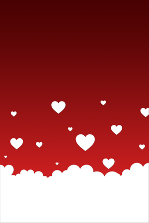 White hearts on a bright red background. Valentines day template.の写真素材