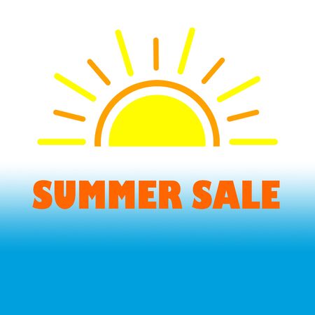 Summer Sale banner for promotion on white blue background.の写真素材