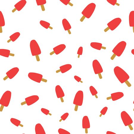 Ice cream red seamless pattern for wrappingの写真素材