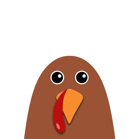 Happy Thanksgiving text Cartoon Turkey on white background Thanksgiving posterの写真素材