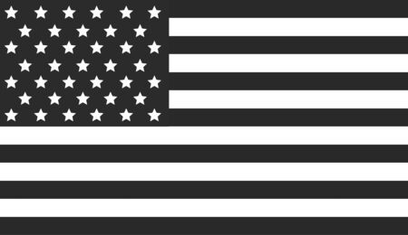 Flag of United States of America USA with black and white colors.の写真素材