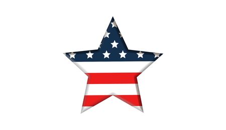 USA flag in star shape. American flag star shapedの写真素材