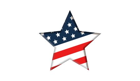 USA flag in star shape. American flag star shapedの写真素材