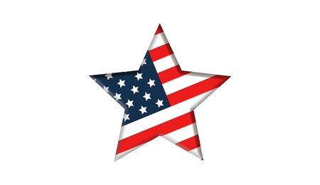 USA flag in star shape. American flag star shapedの写真素材