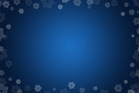 Christmas gradient Background With Frame Of Snowflakes. Decorative Frame of snowflakes on the blue backgroundの写真素材