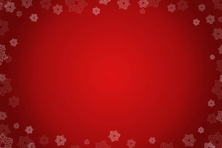 Christmas red gradient Background With Frame Of Snowflakes. Decorative Frame of snowflakes on the redbackgroundの写真素材
