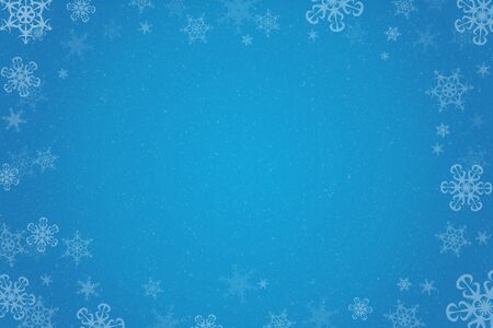 Christmas Background With Frame Of Snowflakes. Decorative Frame of snowflakes on the blue background..の写真素材