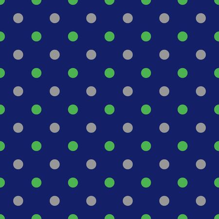 Seamless pattern, blue texture or background with silver gray and green polka dots on blue background for web design, desktop wallpaper, winter blog, website or invitation cardの写真素材
