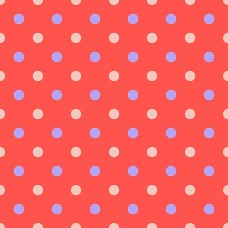Seamless pattern, red texture or background with blue and gray polka dots on red background for web design, desktop wallpaper, winter blog, website or invitation cardの写真素材