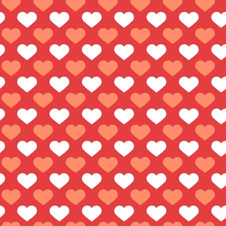 Seamless patterns with pink and white hearts, polka dot. Seamless background with hearts. Valentine's Day. Gift wrap, print, cloth, cute background for a cardの写真素材