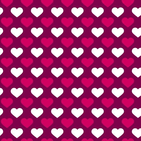 Seamless patterns with pink and white hearts, polka dot. Seamless background with hearts. Valentine's Day. Gift wrap, print, cloth, cute background for a cardの写真素材