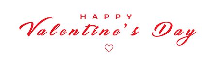 Happy Valentines Day calligraphy banner on white background. Greeting card with typography text valentine s day and heart.の写真素材