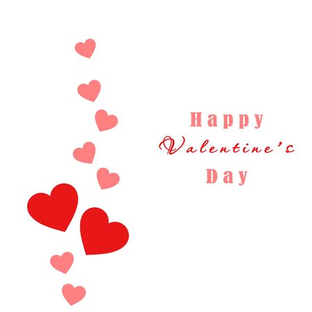 happy valentines day handwritten lettering holiday design to greeting card, poster, congratulate, calligraphy text with hearts.の写真素材