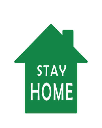 Stay Home icon. Staying at home during a pandemic print. Home Quarantine illustrationの写真素材