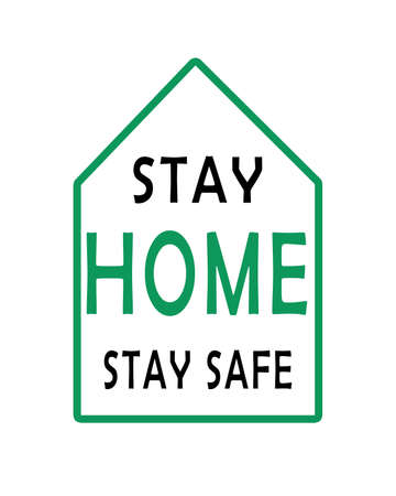 Stay Home icon. Staying at home during a pandemic print. Home Quarantine illustrationの写真素材