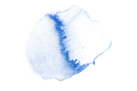 Abstract blue watercolor hand paint texture, isolated on white background, watercolor textured backdrop, watercolor drop, tracedの写真素材