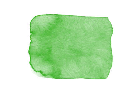 Abstract green watercolor hand paint texture, isolated on white background, watercolor textured backdrop, watercolor drop, tracedの写真素材