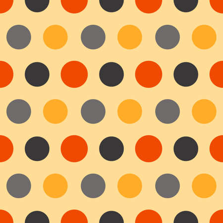 Autumn seamless polka patterns. Endless texture for wallpaper, background, wrapping. halloween and thanksgiving ornament. Orange, blue and gray colors.の写真素材