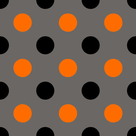Autumn seamless polka patterns. Endless texture for wallpaper, background, wrapping. halloween and thanksgiving ornament. Orange, gray, black colors.の写真素材